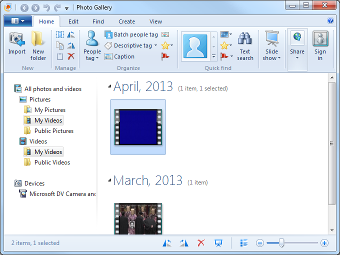 Image of Windows Movie Maker gallery